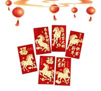Chinese Red Envelope | Large Gold Foil Embossing, Year of the Horse 2026 Red Envelopes | For Wedding, Engagement, Birthday, Spring Party, Wedding Women Boys