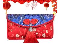 Chinese Red Envelope,Traditional Embroidery Packets - Red Envelopes for Money with Tassels | for Elders Family Gathering Spring Festival Invitations Greetings Party Corporate Annual