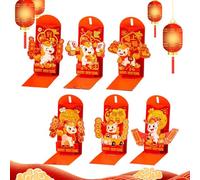 Chinese Red Envelopes 2026 - 6 Pieces Thick Portable Packages | Year of the Horse Hong Bao Gift Package | Moon New Year Money Envelope | Festive Red Parcel Set for Weddings, Birthdays