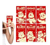 Chinese Red Envelopes 2026 | Pack of 6 Spring Festival Money Envelopes | Chinese New Year Money Envelopes | For Family Friends Relatives Colleagues Neighbours Grandparents Parents Children