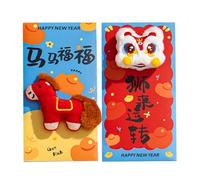 Chinese Red Envelopes - 2026 Reed Plush Envelopes, Portable Decoration for Holiday Gift Bags | New Year Red Envelope Money Pack for Wedding, Birthday, Home Meeting, Bam