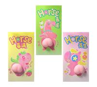 Chinese Red Envelopes - 3 Pieces Horse Money Packet, 3D Soft Butt Envelope for Gifting, Spring Festival Supply, Paper Accessory with Squeezable Toy, Festive Currency Pouch for Wealth Wishing