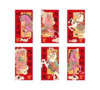 Chinese Red Envelopes | 6 Pack Horse Paper - Chinese Red Money Envelopes - For Parties, Weddings, Greetings, Kids, Girls, Friends, Adults, Party Favors, Success And
