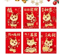 Chinese Red Envelopes | 6 Piece - New Year Party Traditional for Culture Enthusiasts and Special Occasions | Perfect Deliveries for Weddings, Birthdays, Office Parties and Family Gatherings