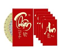 Chinese Red Envelopes - Pack of 6 Traditional Vietnamese Collectibles - New Year Red Envelopes, for Girlfriend, Men, Women, Children, Girls, Daughter, Family