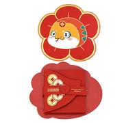 Chinese Red Envelopes, Red Pocket Folders | 2025 Year of the Snake Red Envelopes with Blessing Words | Creative New Year Money Bag, Lucky Money Envelopes with Multiple Card Slots for Handing Over, B-6