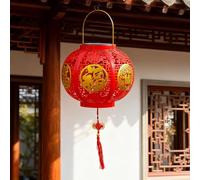 Chinese Red Lantern - Solar and USB Powered LED Warm Light, Weather Resistant Plastic, 24cm x 44cm, Festive Decor for Spring Festival and Weddings