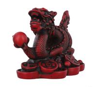 Chinese Resin Dragon Statuette Feng Shui Sculpture for Home Office Decor with Auspicious Symbolism of Power and Prosperity (mahogany S)
