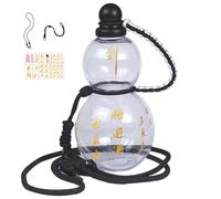 Chinese Retro-Inspired Water Bottle - Large Capacity, Portable, Outdoor Drinking Bottle, 900ml, Plastic, Reusable, Round, Everyday Carry, Outdoor Activities, Sports, Gym Workouts, Travels