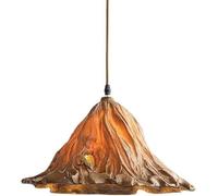 Chinese Retro Resin, Creative and Personalized Literary Bar Tea Room Pendant Light, E26 Base Single Head Ceiling Light Fixture, Retro Restaurant Kitchen Island Adjustable Hanging L