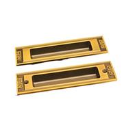 Chinese Retro Sliding Door Lock Indoor Cabinet Wooden Double-Sided Bathroom Balcony Flat Push Button European Style(KS02 Yellow Bronze)