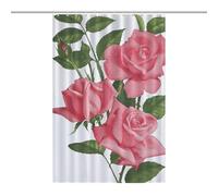 Chinese RoseOpaque Polyester Shower Curtain, Water-Resistant, Heat-Resistant, 12 C-Shaped Hooks & Stainless Grommets - Shower Curtains, Shower Curtains for Bathroom, Bathroom Shower Curtain46.85x70.87