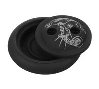 Chinese Round Ink Dish with Lid for Calligraphy Practice, Stone | Retro Black Finish, Smooth round Form, Portable Toolkit Piece for Classroom Use, Art Teachers and Beginners
