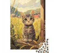 Chinese Rural Cat Jigsaw 1000 Piece Wheat Field Decoration Puzzle for Adults And Kids Gift High Difficulty Game Latest Puzzles 1000pcs (75x50cm)