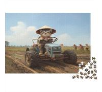 Chinese Rural Cat Jigsaw Puzzles for Adults 1000 Piece Jigsaw Puzzles for Adults Kids Learning Educational Toys Family Games Christmas Birthday GiftsPremium & Durable for Stress Relief 1000pcs (75x50c