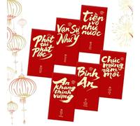 Chinese Sachets - 6 Pieces Vietnamese , Envelope Chinese Year 2026 | for Spring Holidays Wedding Birthday