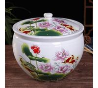 Chinese Sealed Large-capacity Rice Jar，Grain Dispenser Food Storage Jars，ceramic Food Storage Containers，Ceramic Rice Cylinder With Lid，Chinese Jar Ceramic Decorative,Airtight Rice Bucket Rice Jar(A,5