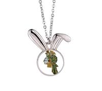 Chinese Shadow Play Head Portrait Rabbit Necklace Pendant Bunny Animal Jewelry Gift