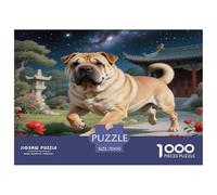 Chinese Shar-pei 1000 Piece Jigsaw Puzzles Fun Challenging Modern Pet Dog Classic Educational Games for The Whole Gifts Suitable for Children & People Aged 14+ 70x50cm/1000pcs