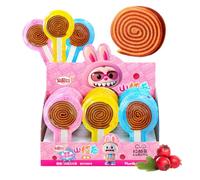 Chinese snack hawthorn roll lollipop, soft and delicious, rich hawthorn flavor, made from fresh fruit pulp, cartoon lakutu pattern, sweet and sour snack (18g * 24 pieces/box)