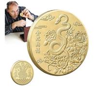 Chinese Snake Coin, Snake Year Lucky Coin, 2025 Lucky New Year Snake Coin, Chinese Year of the Snake Coin with Double-Sided Design for Collection