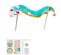 Chinese Snake Dance Paper Puppet Set For Kid Interactive Assembly Toy Set Fun Paper Puppets Snake Dance Craft Supply Handmade Dragon Puppet