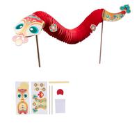 Chinese Snake Dance Paper Puppet Set For Kid Interactive Assembly Toy Set Fun Paper Puppets Snake Dance Craft Supply Handmade Dragon Puppet
