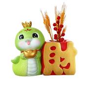 Chinese Snake Figure - Resin Chinese Snake Flower Vase 2025, Decorative Snake For Lunar New Year, Serpent 'Year Of The Snake Figures For Success And Health