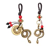 Chinese Snake Statue Keychain Feng Shui Keyring 2025 Year Chinese Key Accessories Pendant Snake Lucky
