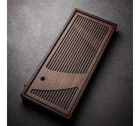 Chinese Solid Wooden Tea Tray Teaware Kung Fu Tea Set Carving Table Drawer Type Storage Drainage Tea Board Vintage Home Decor Travel Tea Set for Tea Lovers(49X22X4.6CM)