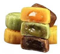 Chinese specialty fruit mooncakes, instant chocolate pastry, Little cookie, Mid Autumn mooncakes gifts pack, sweet cookies, sweet candy, soft cakes, Dim sum, breakfast bread (Mix 3 flavors,12 packs)