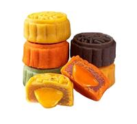 Chinese specialty mooncakes, instant fruit mooncakes, Mid Autumn gifts pack, sweet cookies, chocolate candy, ready-to-eat delicious soft cakes, Dim sum, breakfast bread (Mix 3 flavors,18 packs)