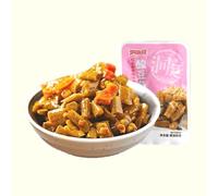 Chinese specialty spicy golden needle mushroom 5 packs, ready to eat when opened, spicy snacks, vegan, snack food, delicious snacks, nostalgic snacks, (Spicy Cowpea,80packs)