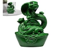 Chinese Statue of the Year of the Snake Wooden Snake Statue - Traditional Chinese Snake Figurine,Good Meaning Chinese New Year Decorations for Study Room, Bedroom