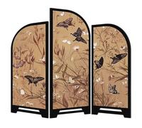 Chinese Style 3-Panel Mini Folding Screen - Butterfly Art Decorative Divider With Feng Shui Design, Gift(33 * 28cm)