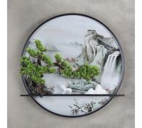 Chinese Style 3D Embossed Color Painting Wall Lamp, LED Modern Round Wall Fitting, Nordic Corridor Aisle Room Sconce Light, Bedside Lantern, Aisle Staircase Bedroom Decorative