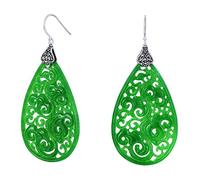 Chinese style ancient Earring,Elegant Occasions Je 925 Silver Jade Antique Dangle Drop Earrings China Style Women Ear Jewelry