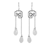 Chinese style ancient Earring,Elegant Occasions Je Vintage Chinese 925 Sterling Silver Hollow Hook Earrings for Women Hypoallergenic Dangling Retro Antique Style Jewelry Gifts