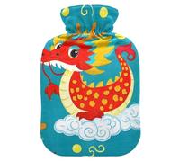 Chinese Style Animal Dragon Colorful Cute hot Water Bottle with Soft Cover, 2L hot Water Bag for Arthritis, Arthritis, Arthritis