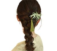 Chinese Style Bamboo Leaf Tassel Hairpin Spring Clip Female Back Of The Head Large Bun Side Clip RetroNew Style