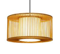 Chinese Style Birdcage Hanging Lights Art Creative Hanging Lights Hand-Woven Beige Chandelier Rattan Material Lantern Suspensiom Lamp for Fast Food Restaurants Office Light bar Coffee
