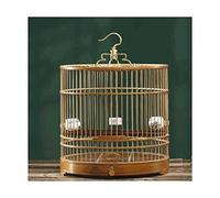 Chinese Style Birdcages with Hooks Bamboo Bird Carriers Hand-Made Bird Cage Small Bird House Carrier for Home Garden,