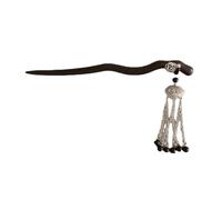 Chinese Style Black Sandalwood Hairpin with High-end Classical Tassel Hairpin