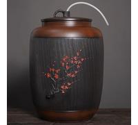 Chinese Style Ceramic Rice Jar With Lid, Food Storage Porcelain Bottle, Container, 30kg Grain Dispense r, Home Jar, Classic Box, For Tea, Beans, Pet Food(Water