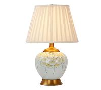 Chinese Style Ceramic Table Lamp, Copper Color, Large Night Light for Bedroom, Living Room Reading Lamp, Elegant Home Decor, Modern Design, Soft Illumination