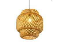 Chinese Style Chaner Braided Wicker Hanging Light Ceiling Lighting Fixture Farmhouse Hanging Lamp Fixtures Handmade Product Rattan Shades Lamp for Kitchen Living Room Dining Room
