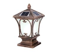 Chinese Style Classic Matte Glass Lamp Shade 1-Pack Traditional Style Aluminium Bronze Porch Patio Lamps Modern Floor Lights E27 Pillar Lamp Fixture for Garden,Street,Fence,Landscap