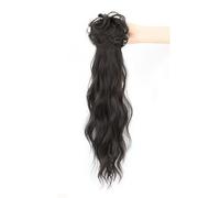 Chinese Style Claw Clip Long Curly Ponytail Wig, Natural Fluffy Long Braid Cosplay Costume Women Ponytail Wigs(Natural Black)