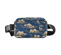 Chinese Style Clouds Blue Fashionable Fanny Waist Pack for Men Women Water Resistant Sling Chest Bag with Adjustable Strap for Travel Gym Work