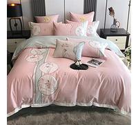 Chinese Style Cotton Pure Cotton Four-piece Classic Flower and Bird Embroidery Cotton Duvet Cover Bed Linen (Color : A 5-piece suit, Size : 1.5m) (B 6 piece Suit)